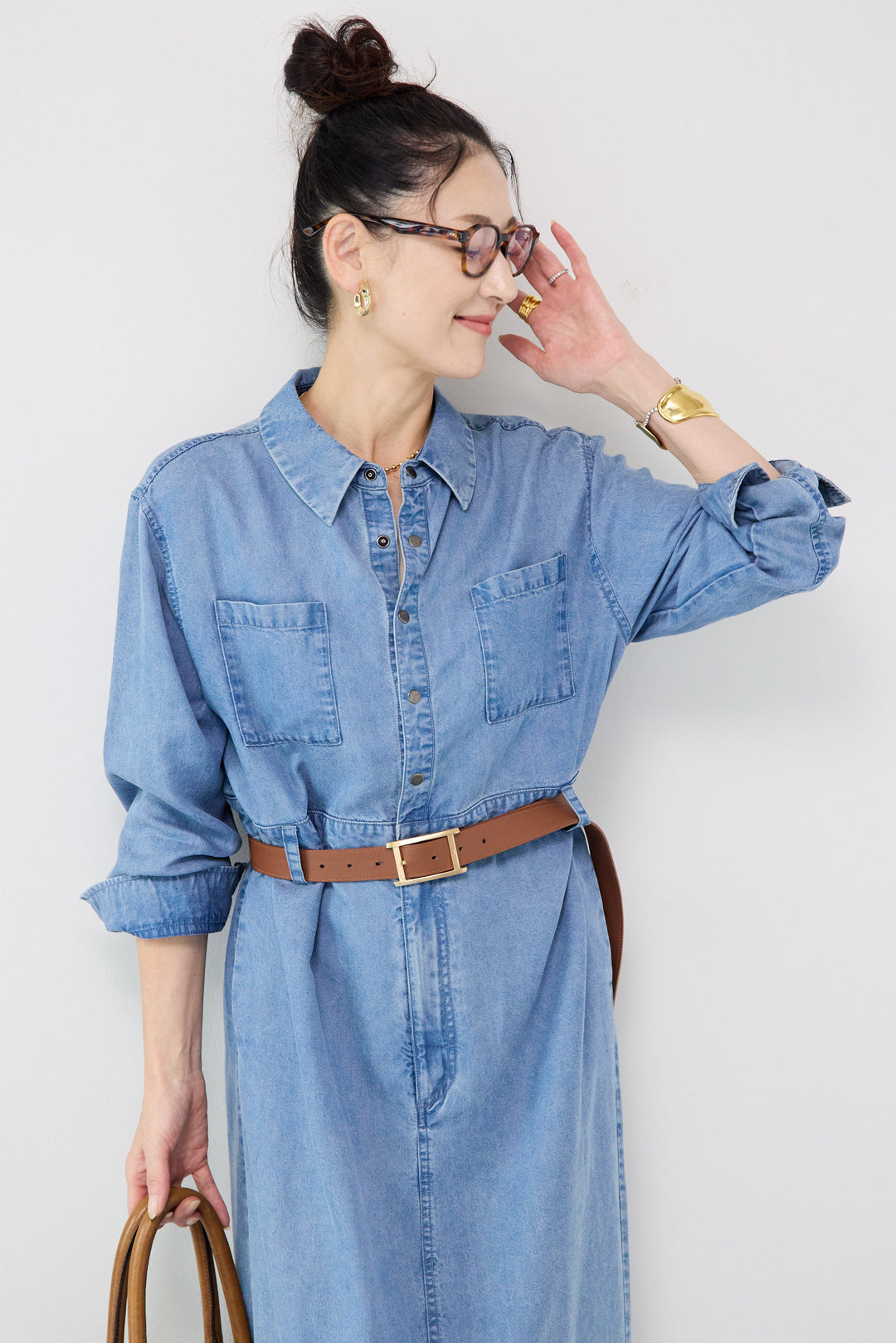 テンセルデニムワンピース