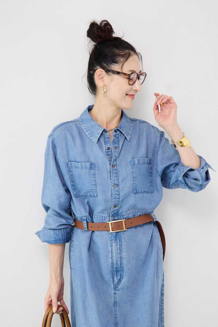 テンセルデニムワンピース