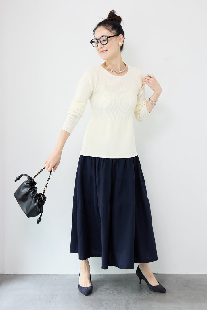 エアリーバイカラーニットワンピース