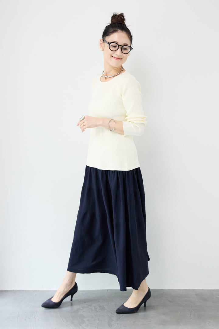 エアリーバイカラーニットワンピース