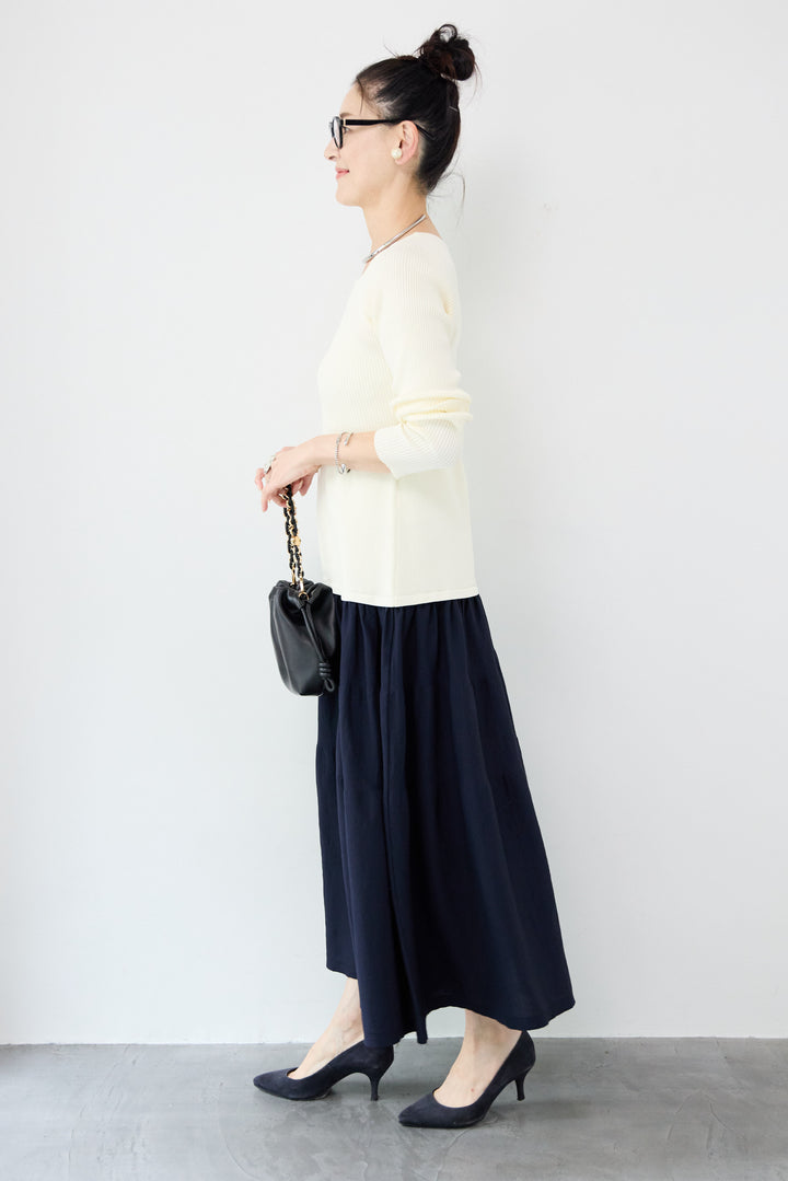 エアリーバイカラーニットワンピース