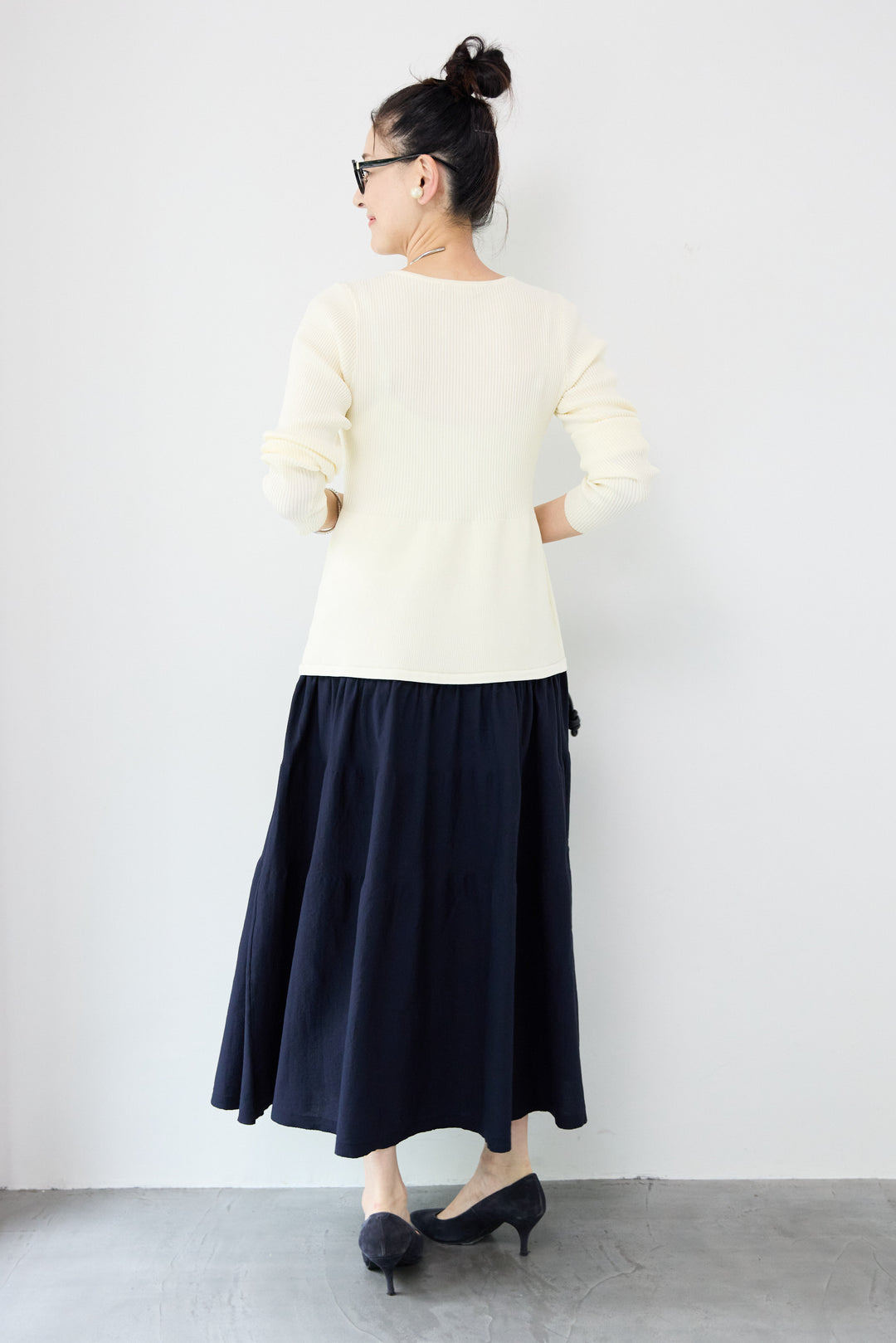 エアリーバイカラーニットワンピース