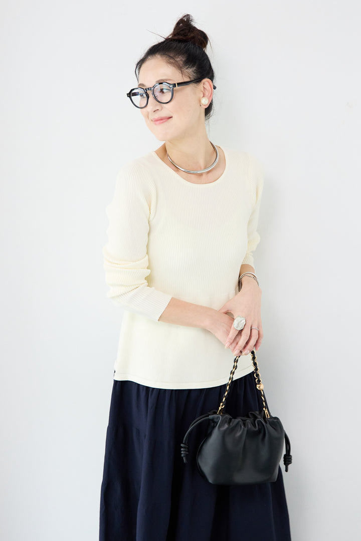 エアリーバイカラーニットワンピース