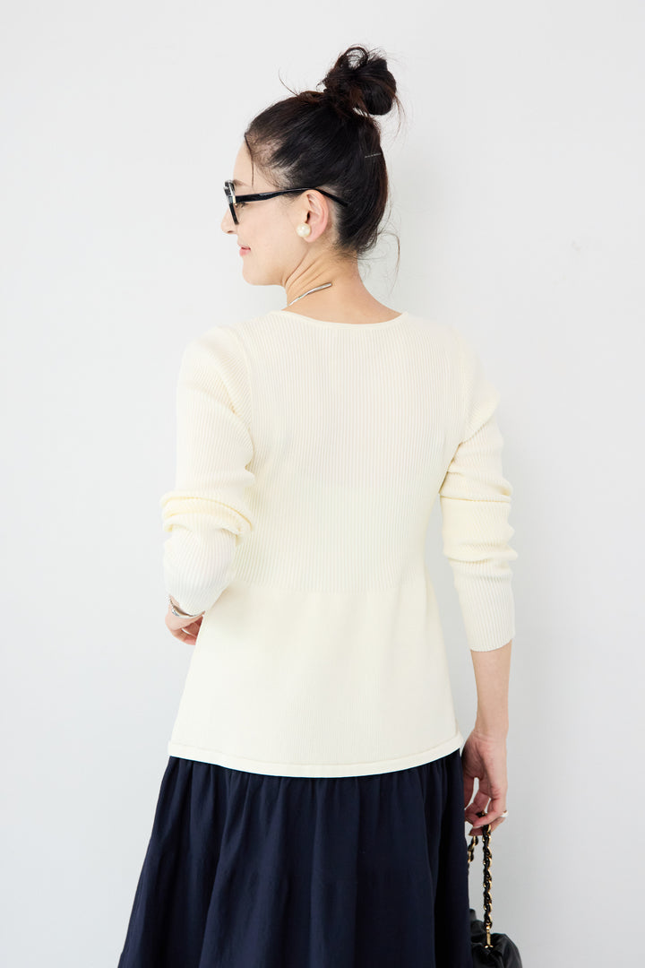 エアリーバイカラーニットワンピース