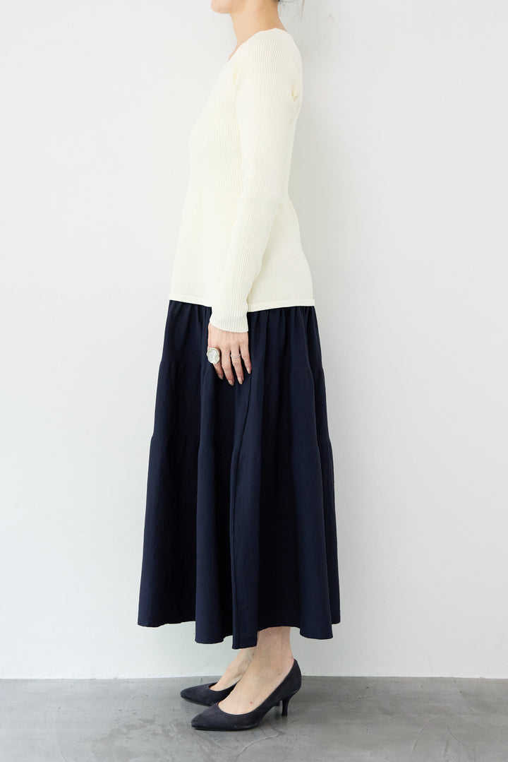 エアリーバイカラーニットワンピース