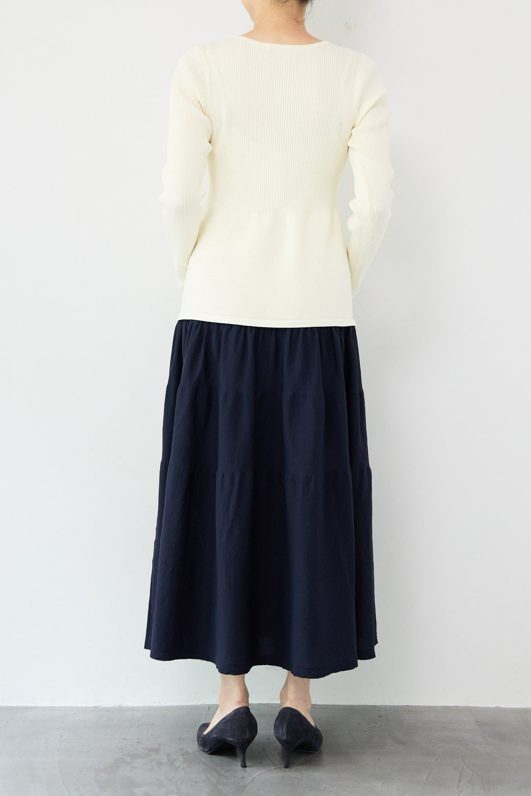 エアリーバイカラーニットワンピース