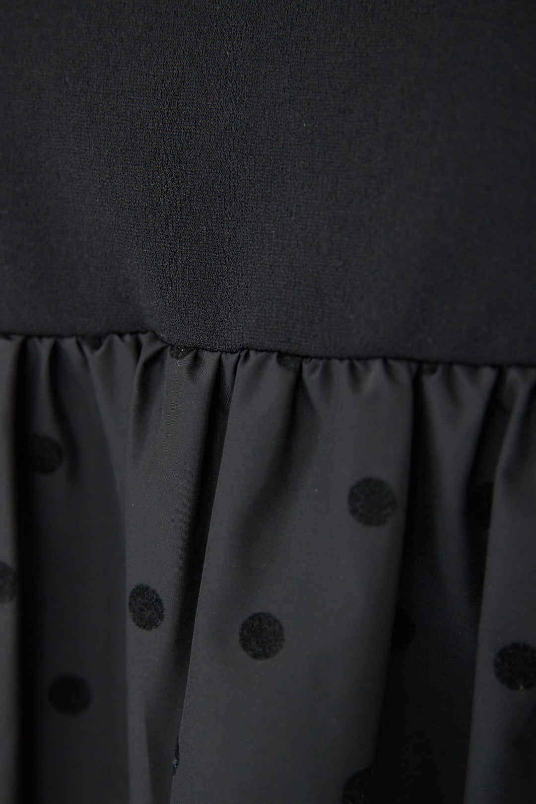 フロッキードット切替ワンピース