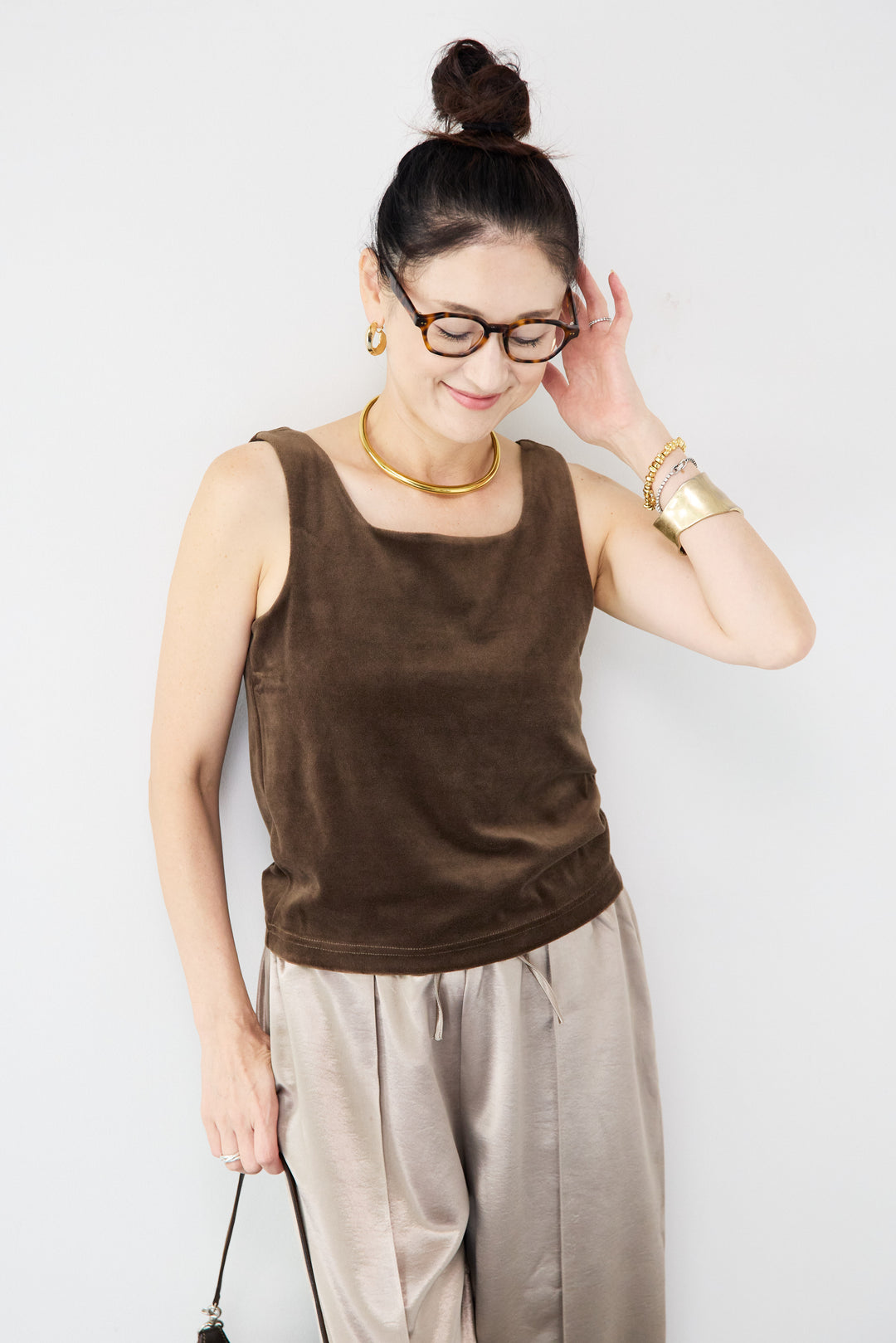 前後2WAYベロアタンクトップ