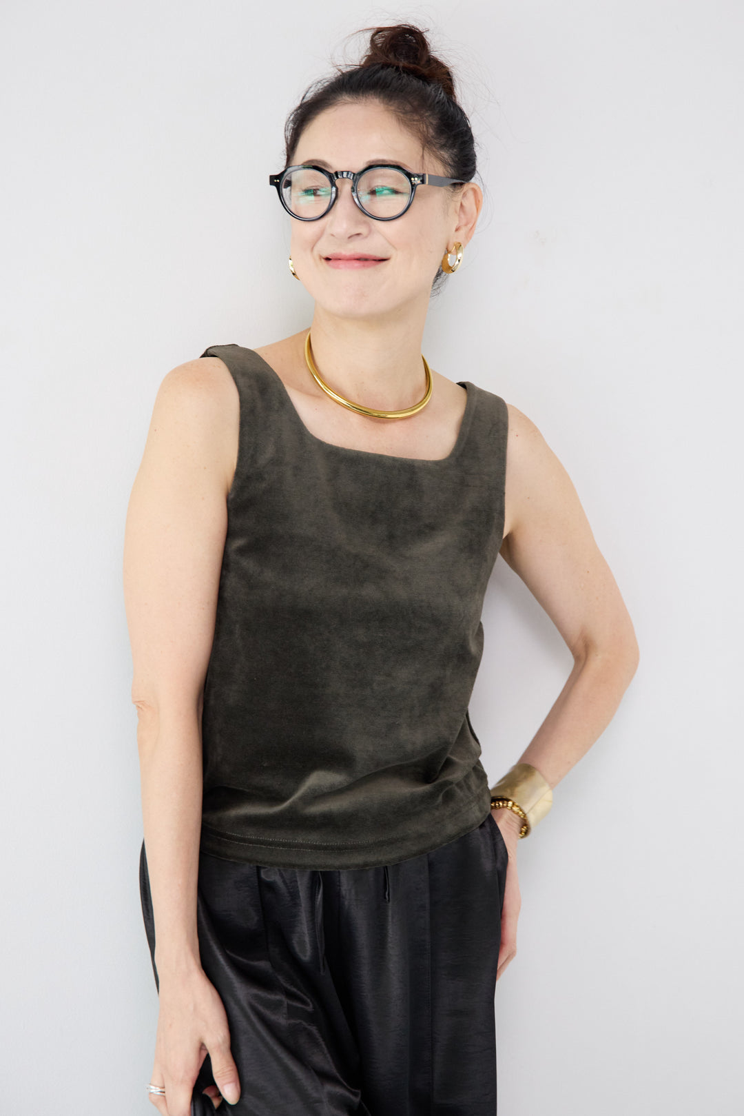 前後2WAYベロアタンクトップ