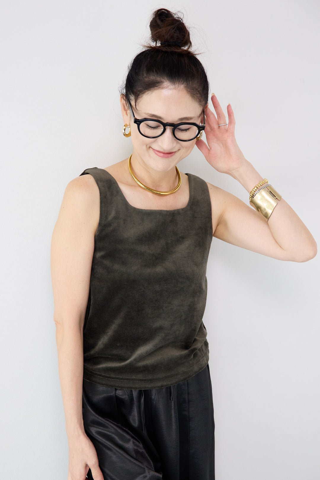 前後2WAYベロアタンクトップ