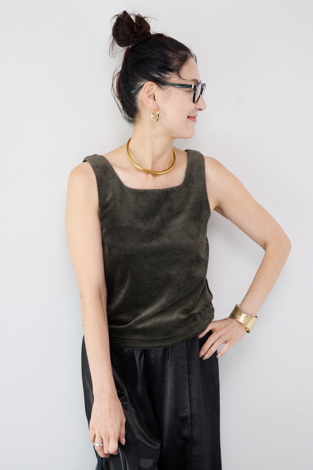 前後2WAYベロアタンクトップ