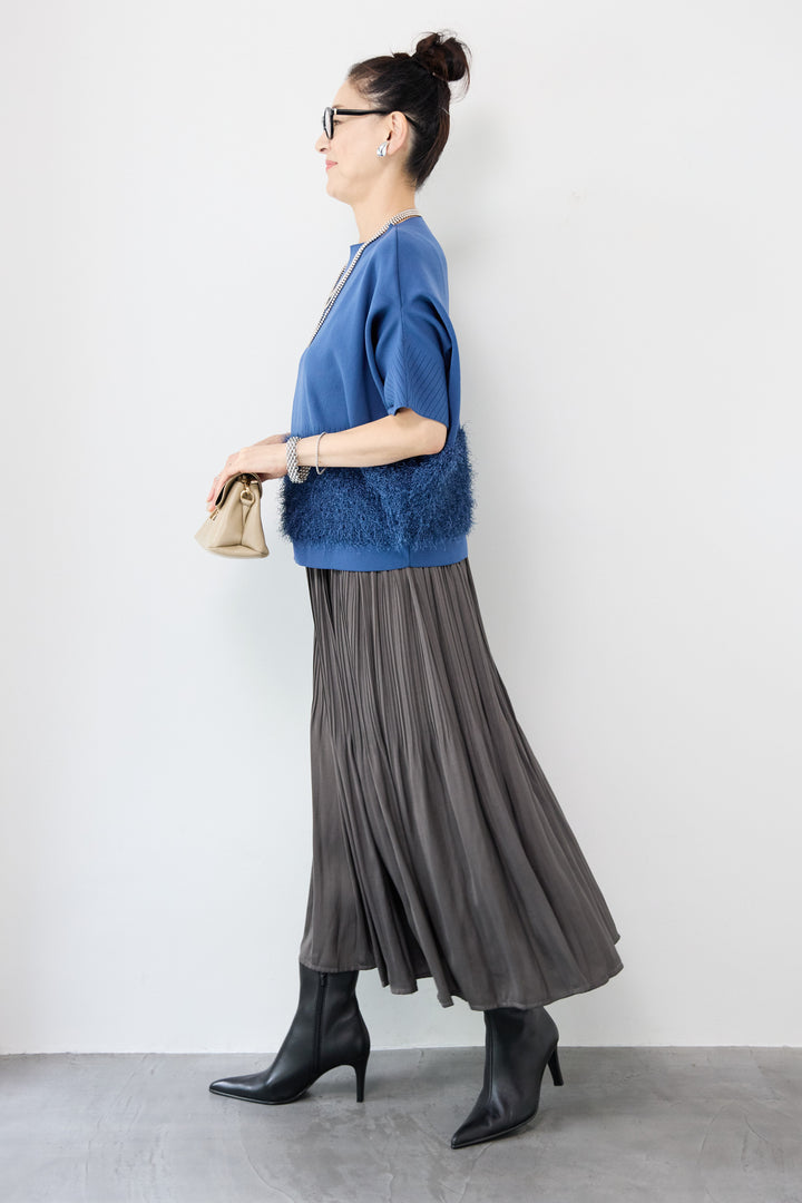 ヴィンテージサテンプリーツスカート