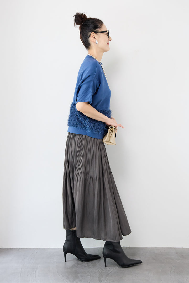 ヴィンテージサテンプリーツスカート