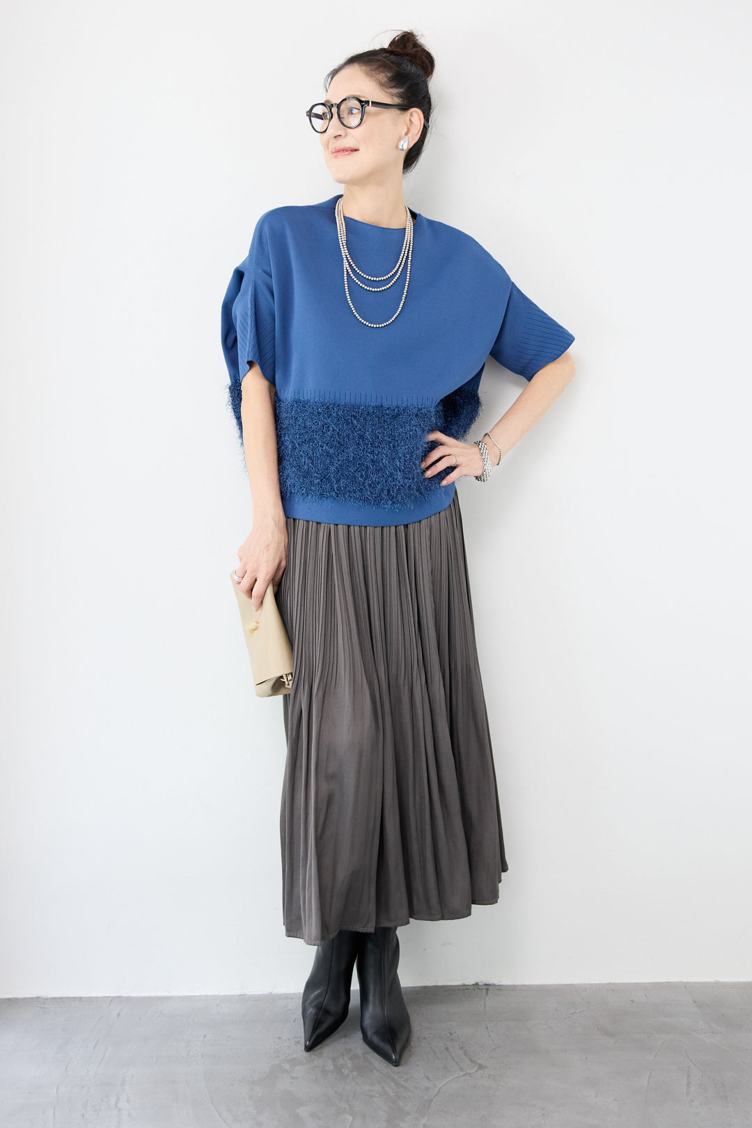 ヴィンテージサテンプリーツスカート