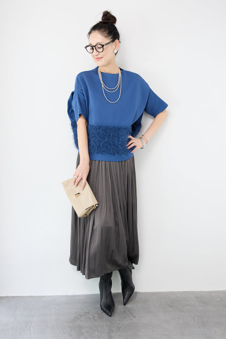 ヴィンテージサテンプリーツスカート