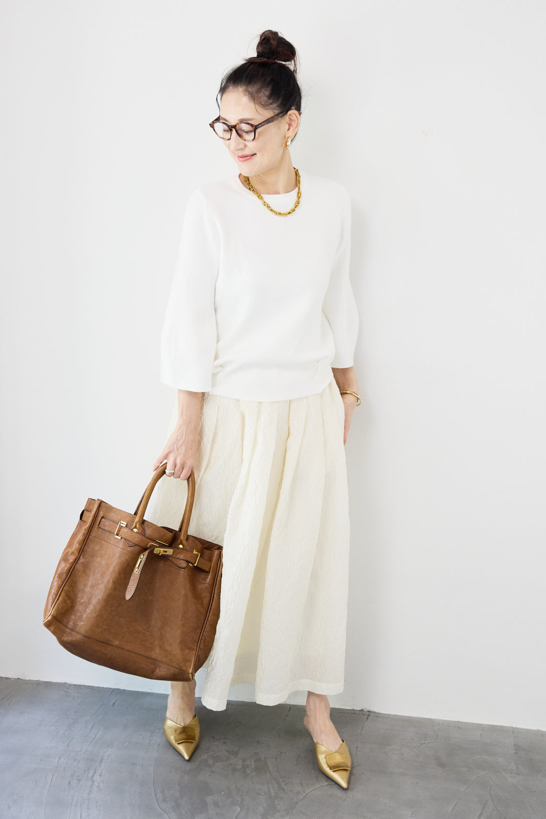 ジャガードタックフレアスカート