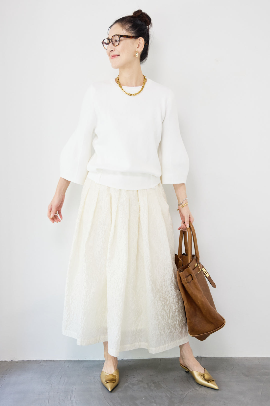 ジャガードタックフレアスカート