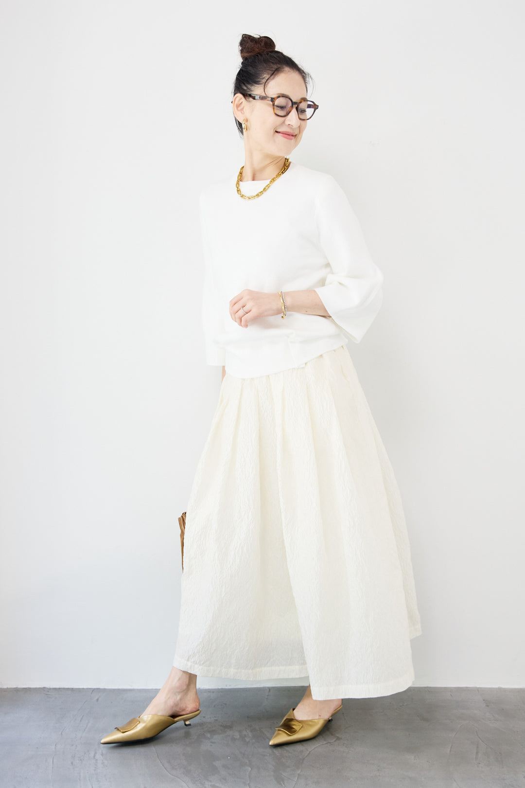 ジャガードタックフレアスカート