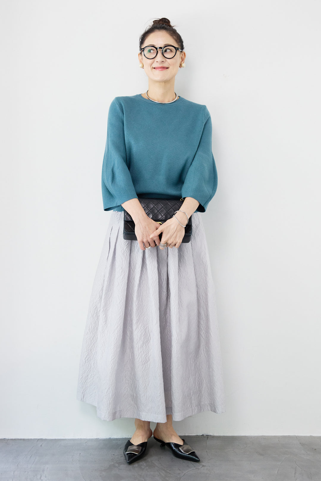 ジャガードタックフレアスカート