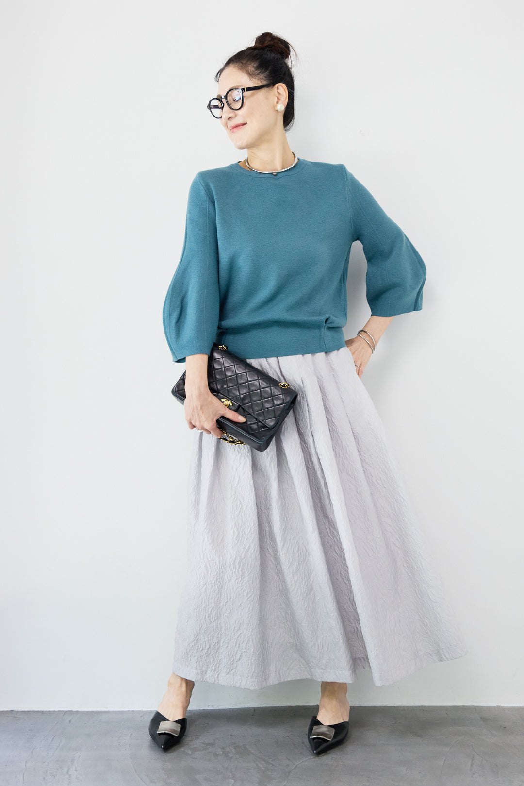 ジャガードタックフレアスカート