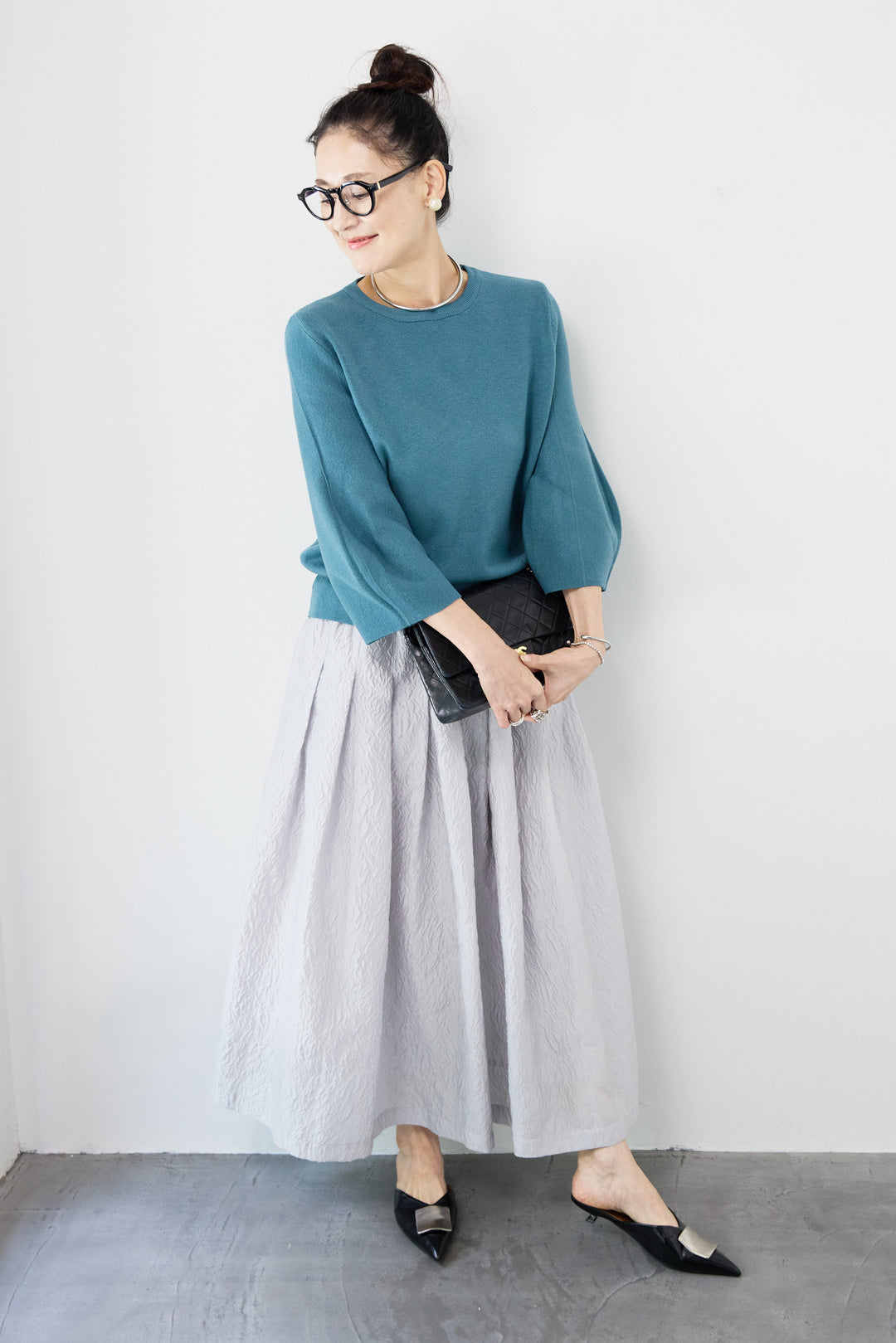 ジャガードタックフレアスカート