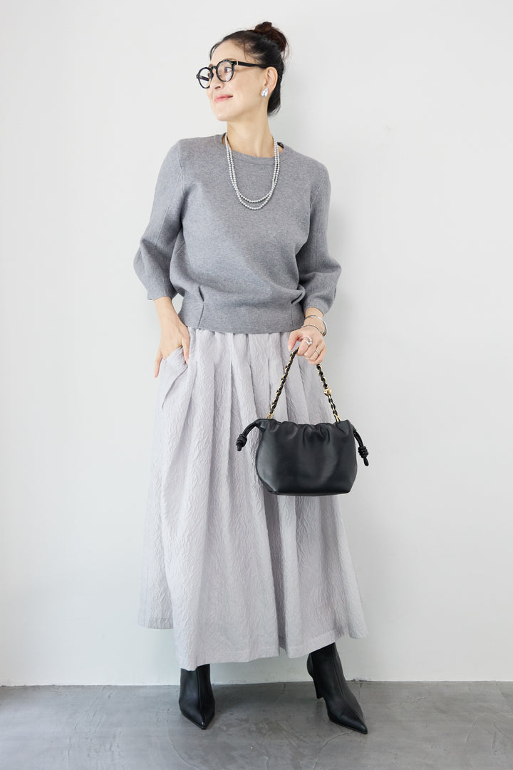 ジャガードタックフレアスカート