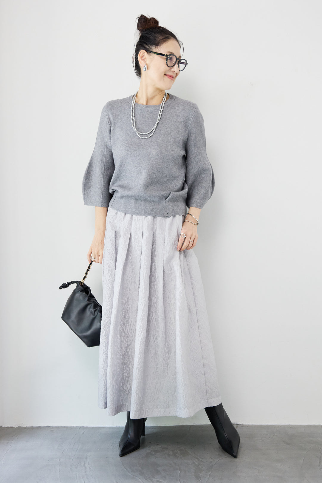 ジャガードタックフレアスカート