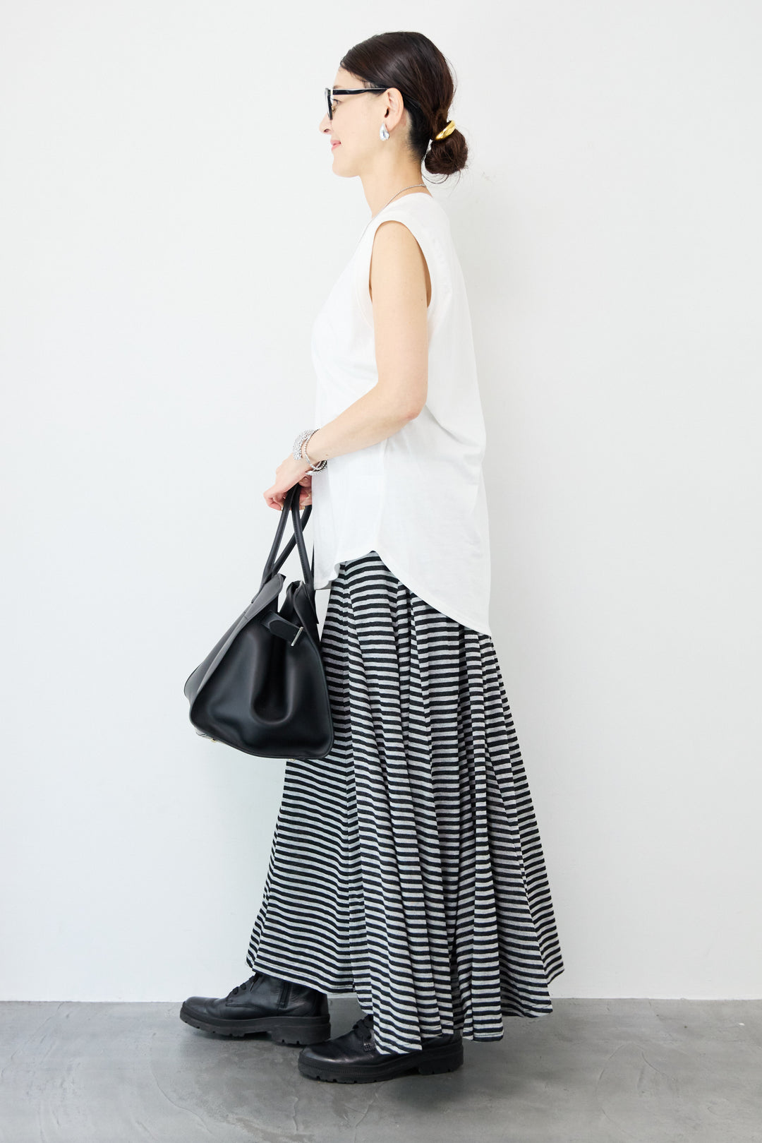 ボーダーカットスカート