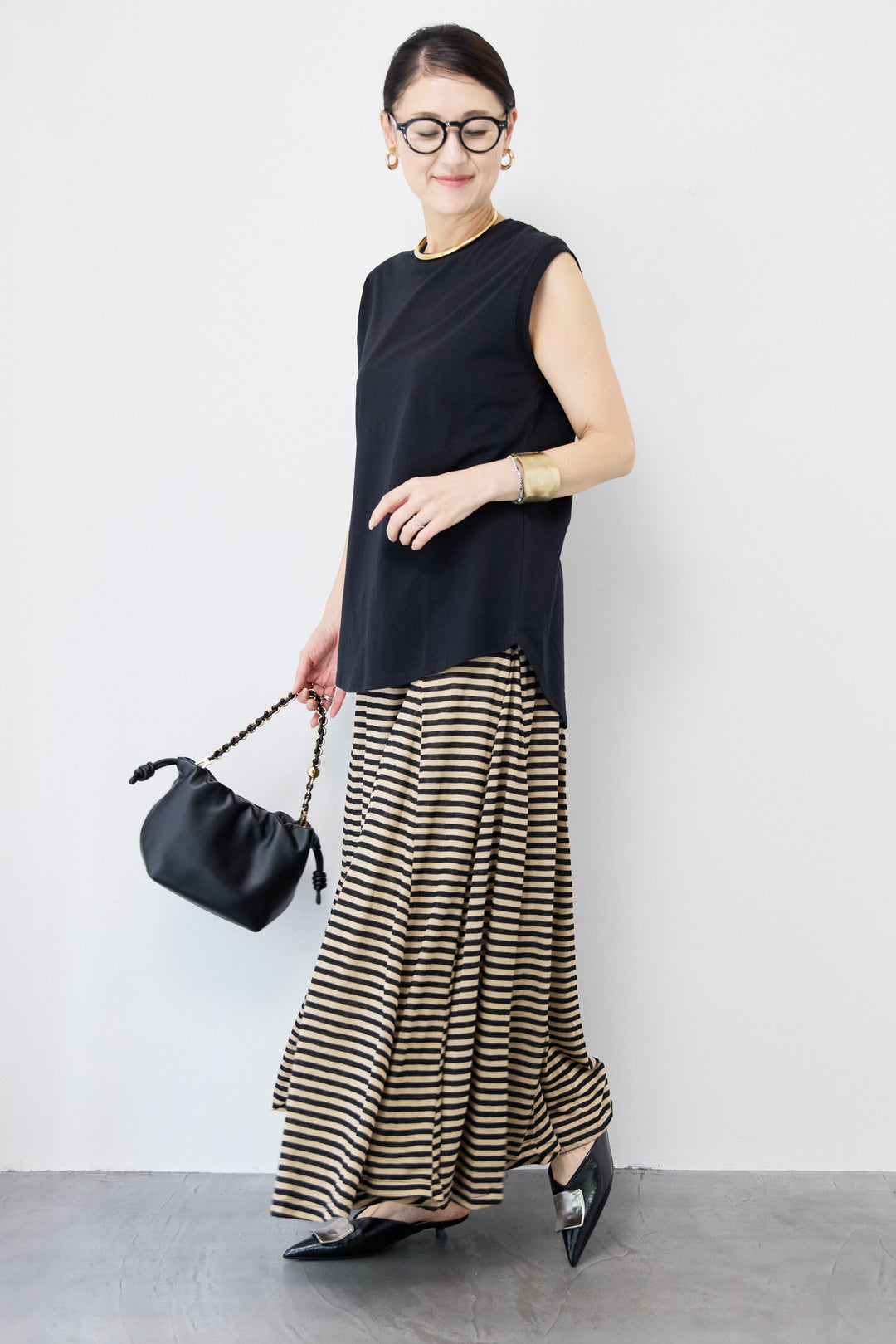 ボーダーカットスカート