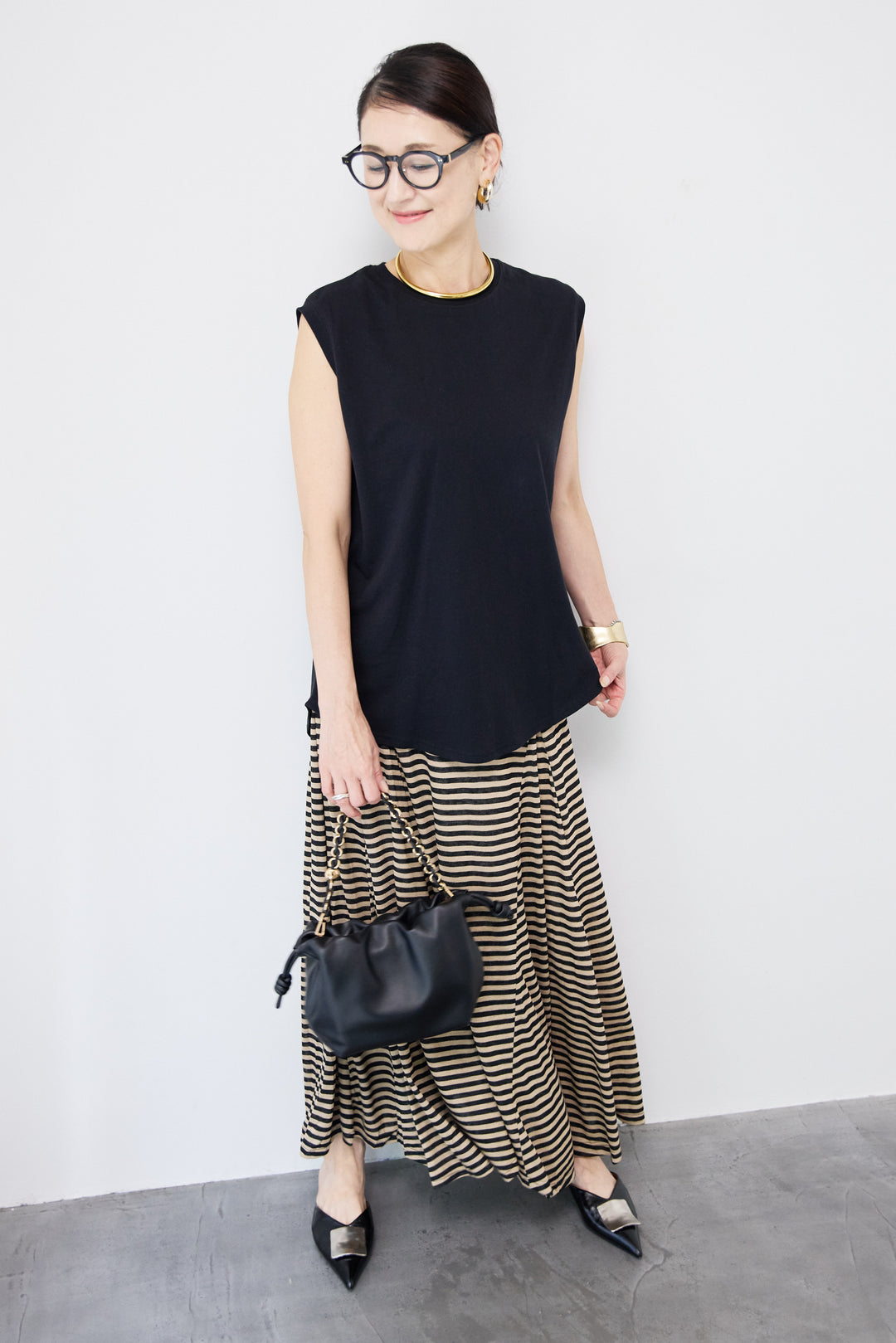 ボーダーカットスカート