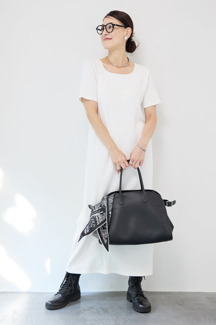 カップ付きリブワンピース