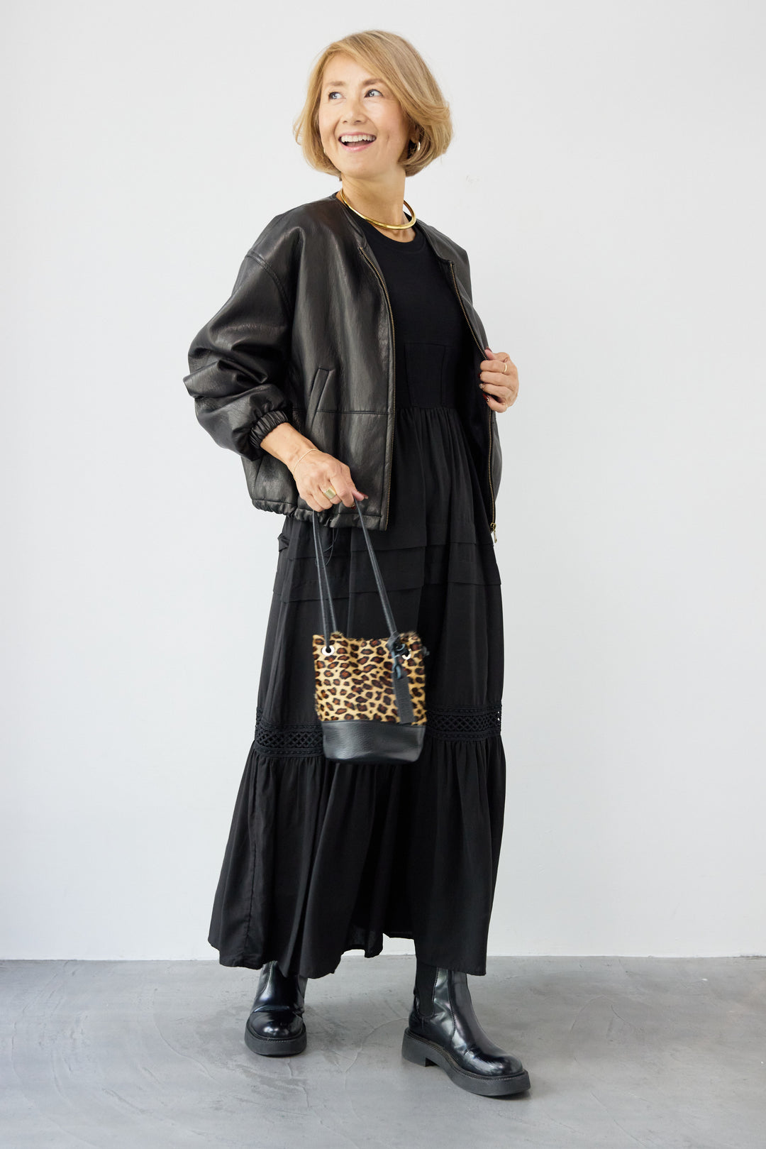 フェイクレザーブルゾン