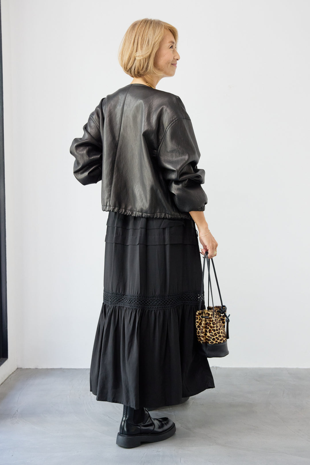 フェイクレザーブルゾン