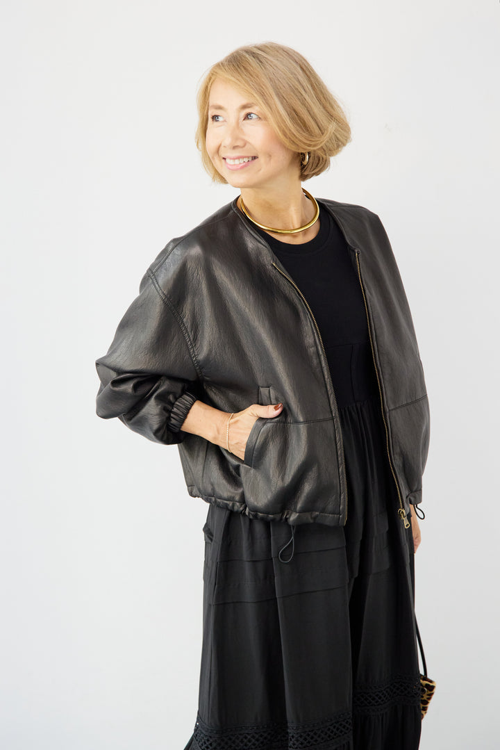 フェイクレザーブルゾン