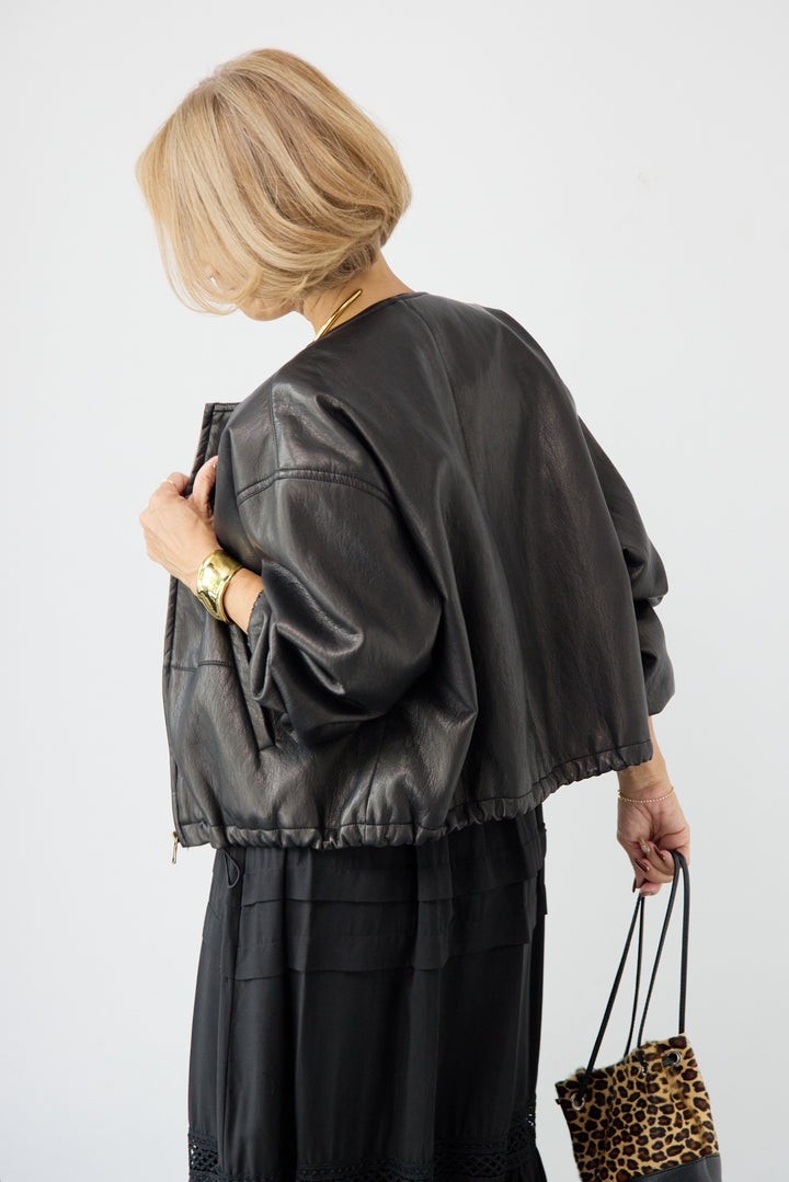 フェイクレザーブルゾン