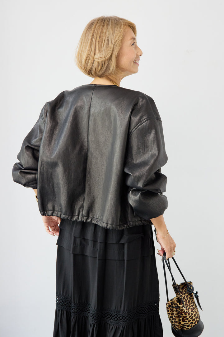 フェイクレザーブルゾン