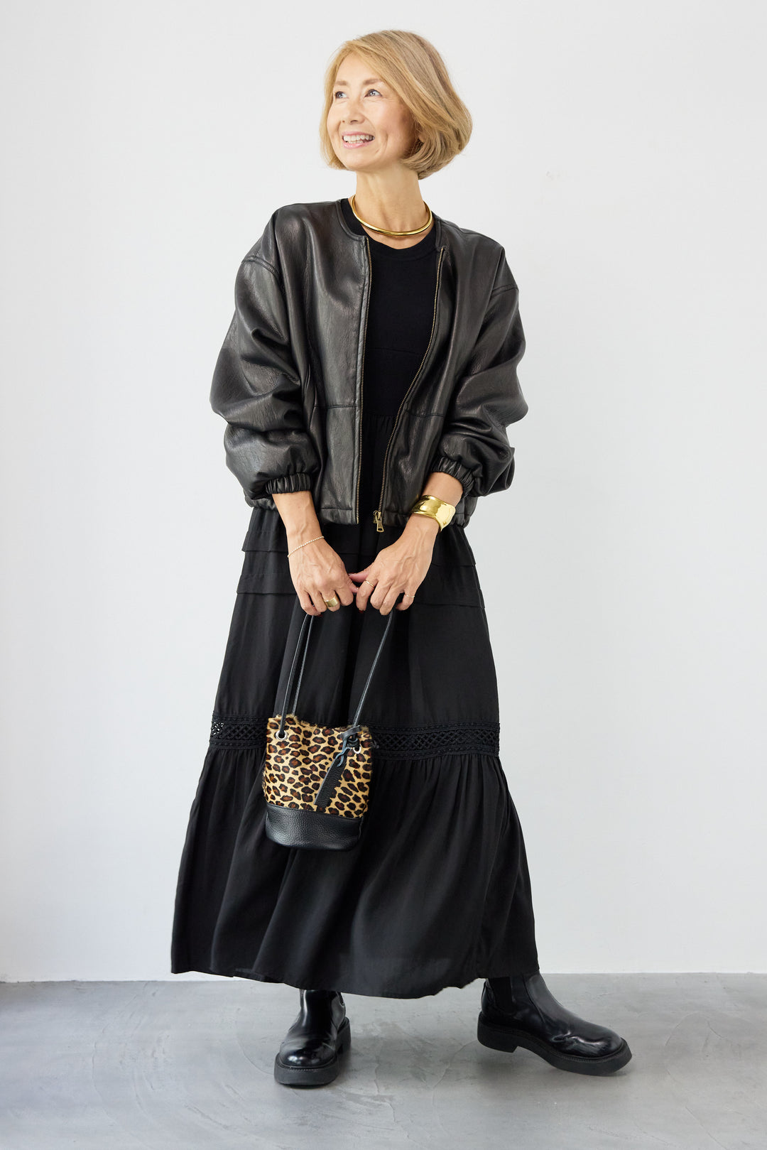 フェイクレザーブルゾン