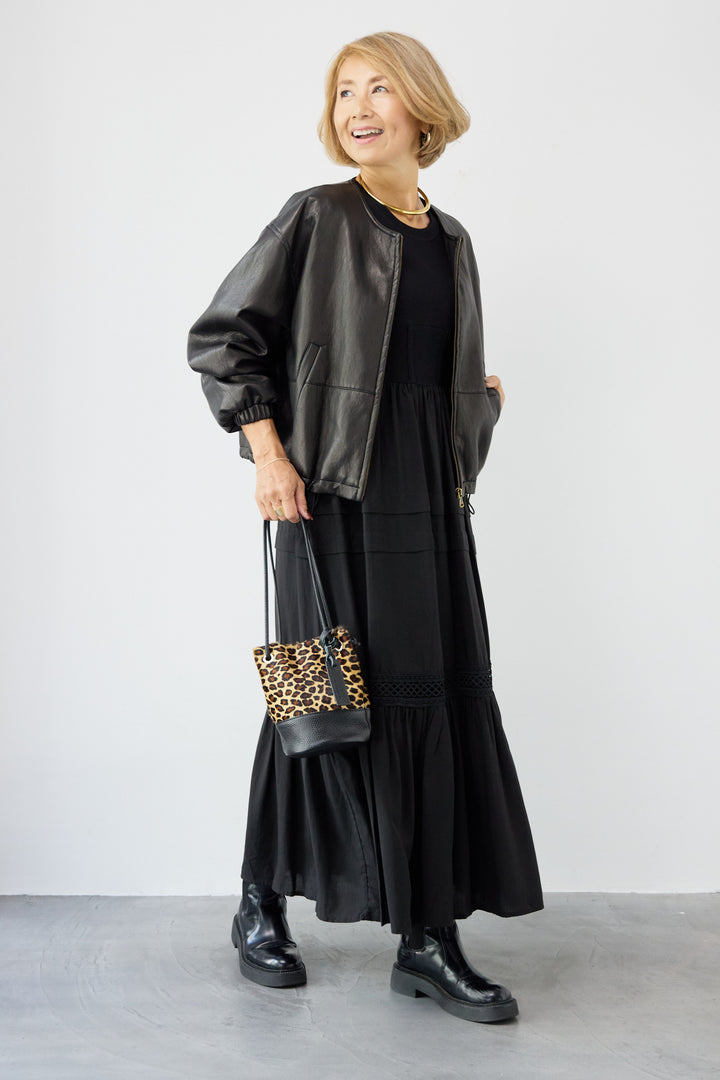 フェイクレザーブルゾン