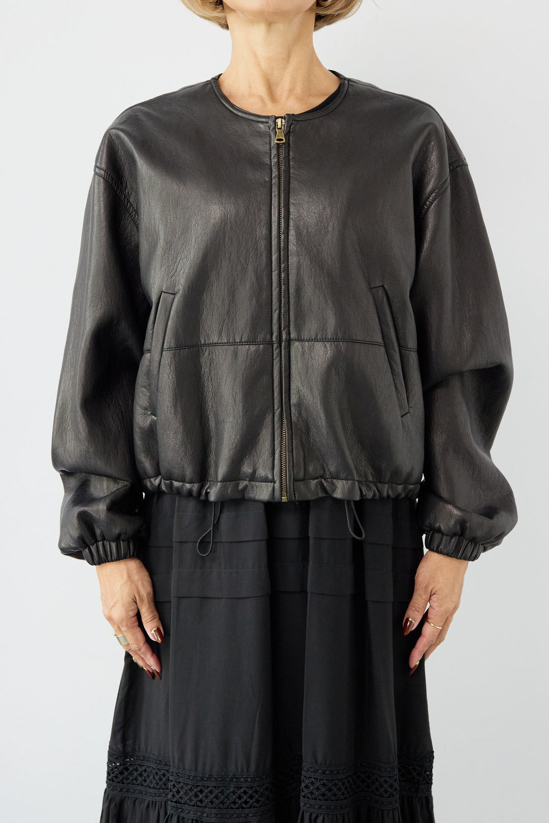 フェイクレザーブルゾン