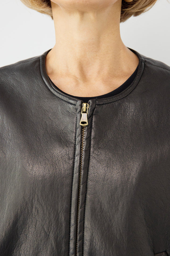 フェイクレザーブルゾン