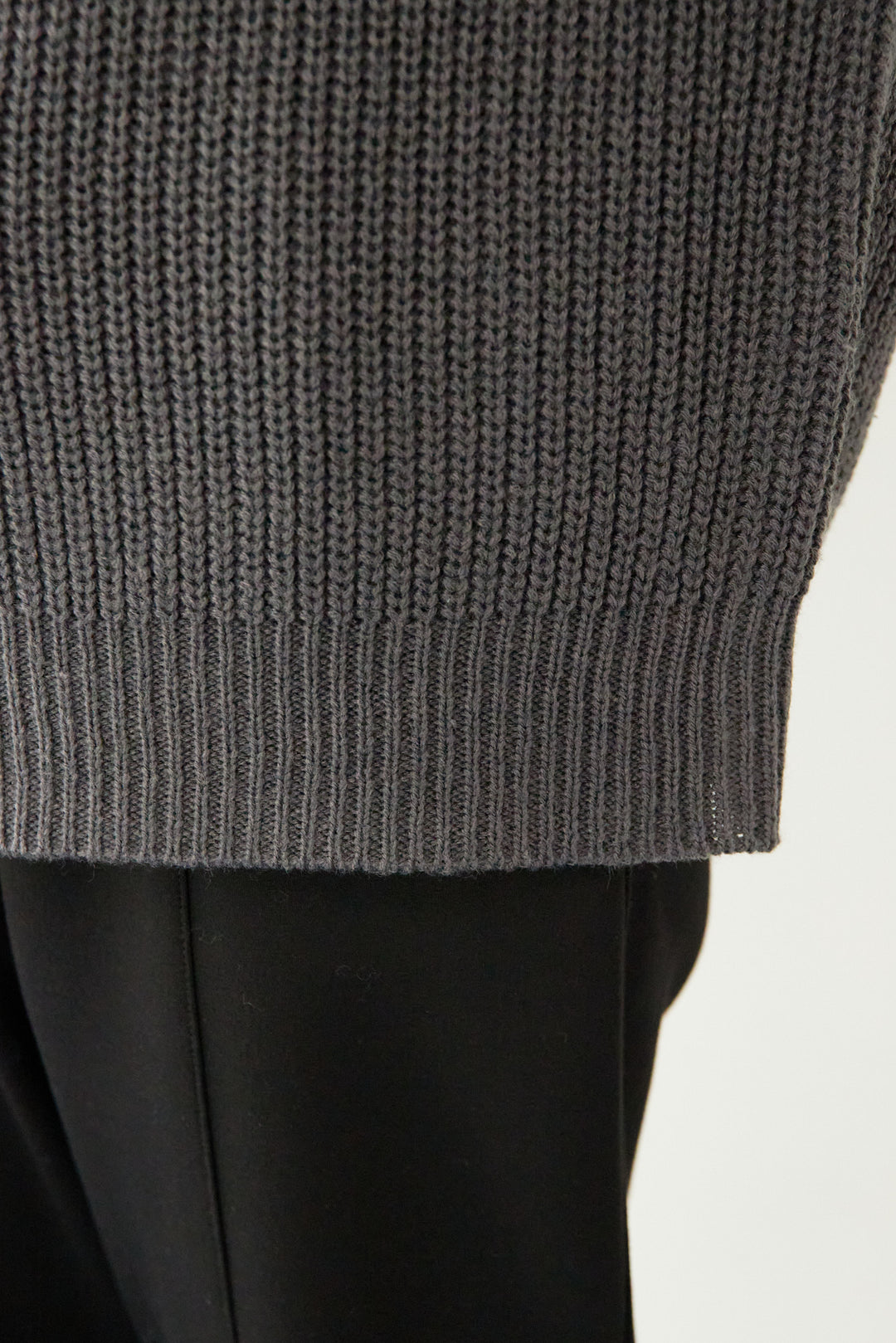 シャギー切替デザインニット