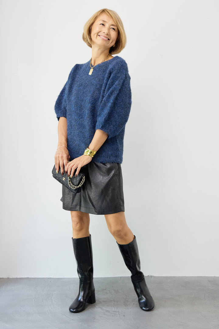 シャイニーレザータックハーフパンツ