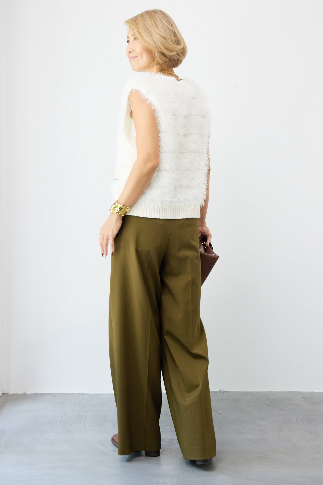 シャギーVネックニットベスト