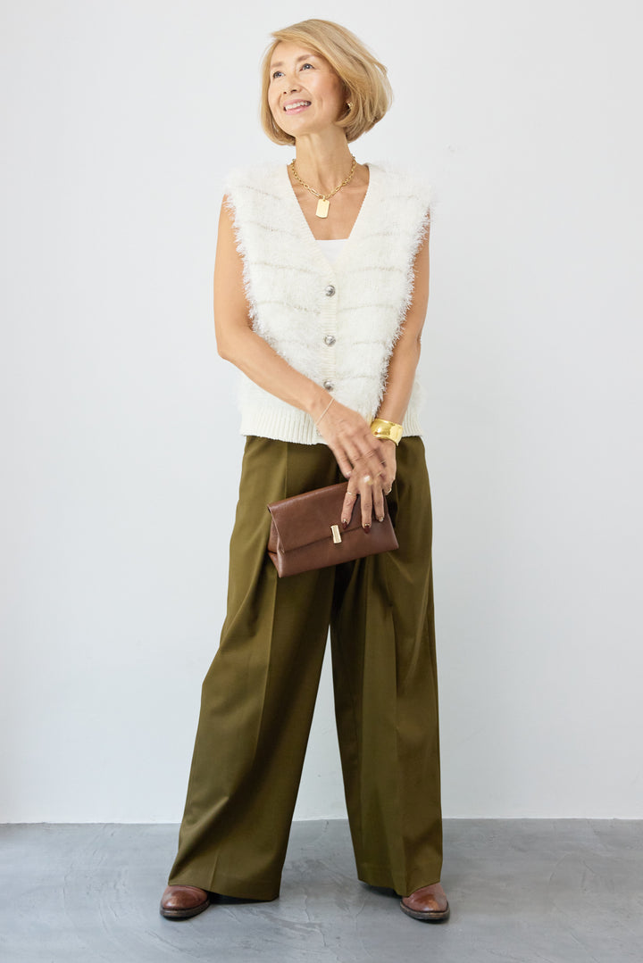 シャギーVネックニットベスト