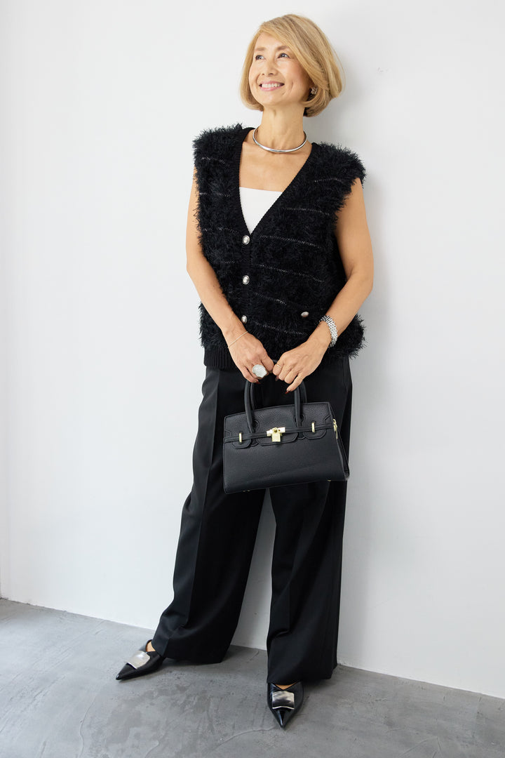 シャギーVネックニットベスト