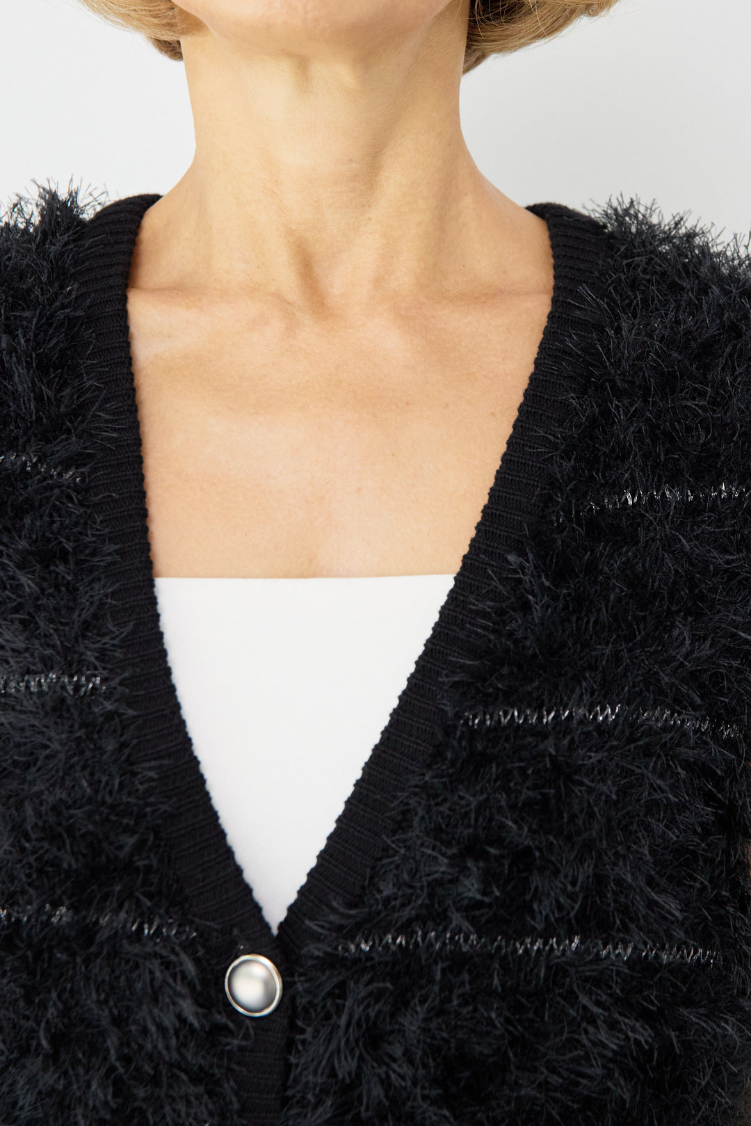 シャギーVネックニットベスト