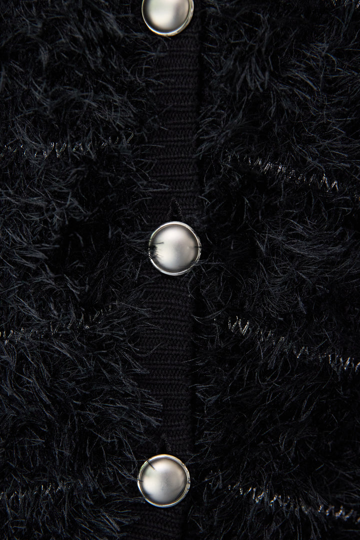 シャギーVネックニットベスト