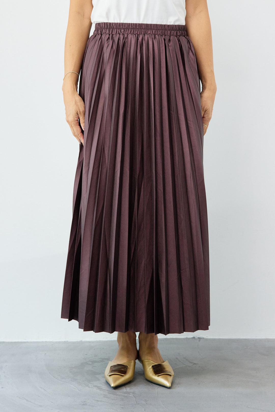 レザージョーゼットプリーツスカート