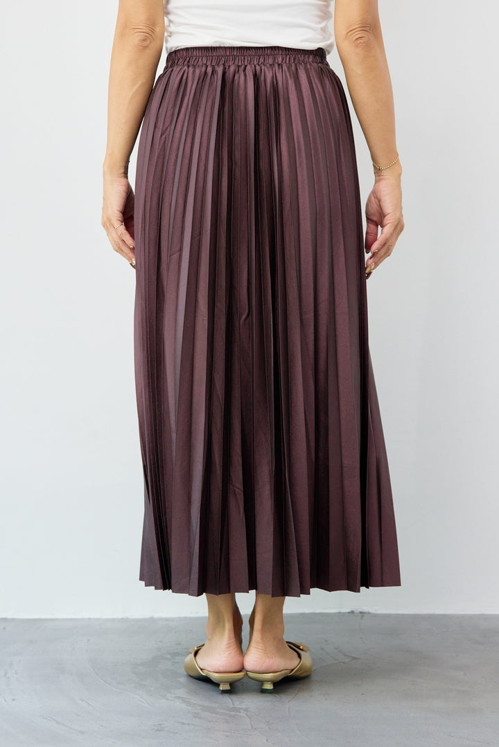 レザージョーゼットプリーツスカート