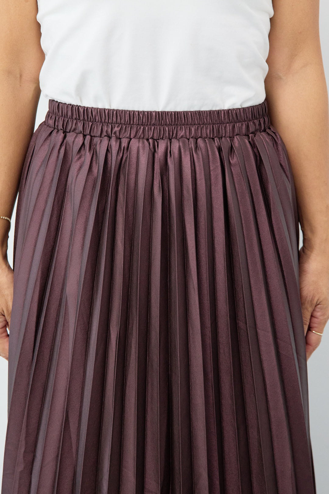 レザージョーゼットプリーツスカート